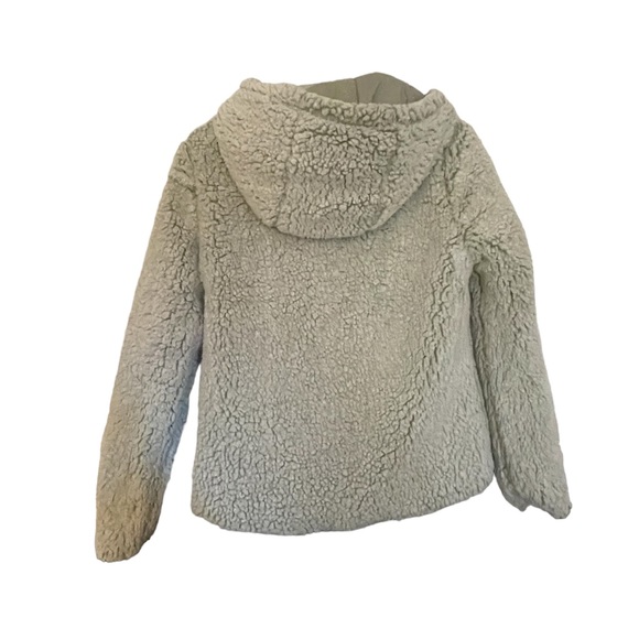 Womens Love Tree Celery Green Reversible Puffer/ Soft Sherpa Winter Coat, Medium - Picture 4 of 9